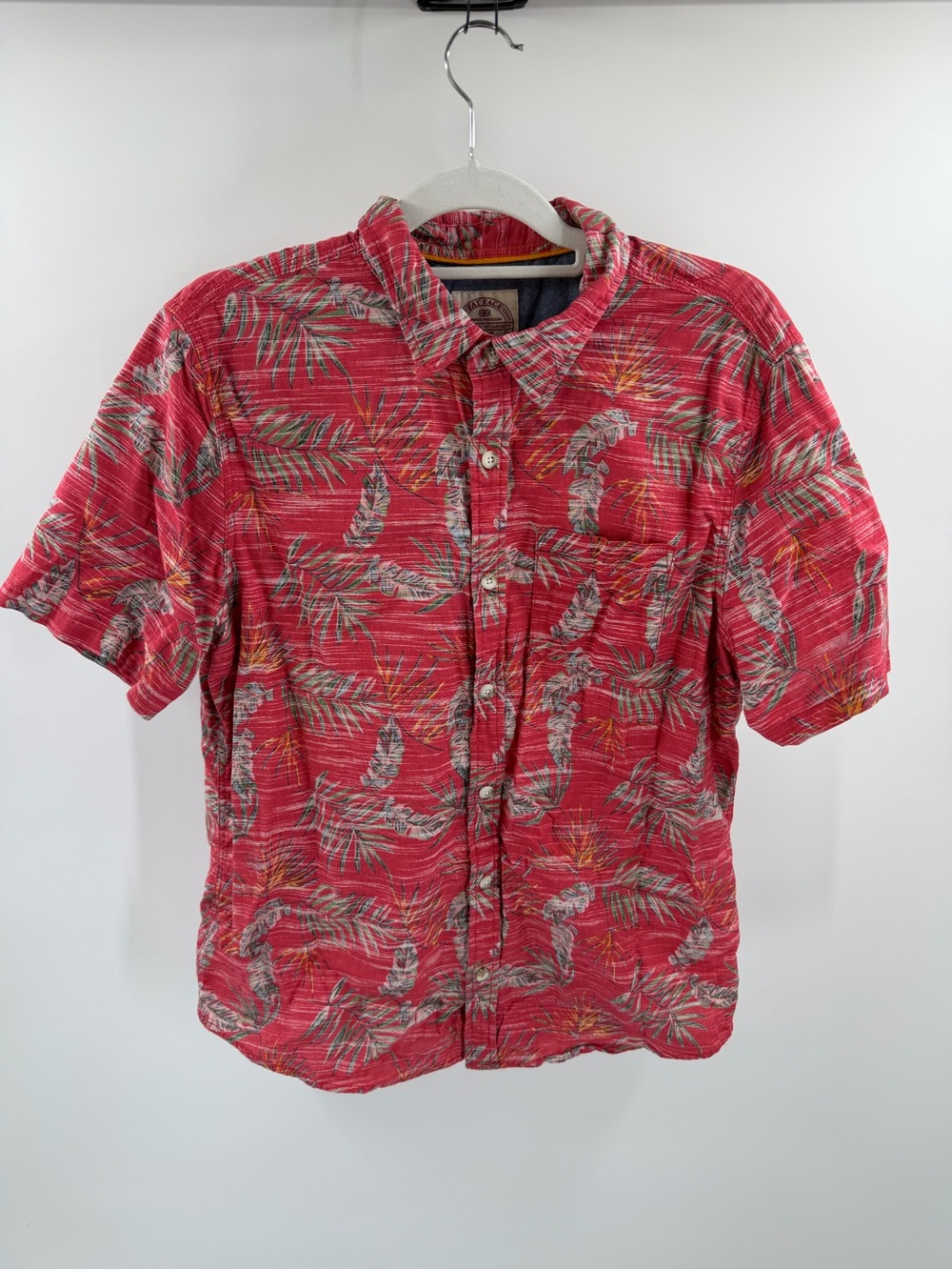 Fatface‎ Men’s 100% Cotton Bright Tropical Leaf Printed Button Down Large